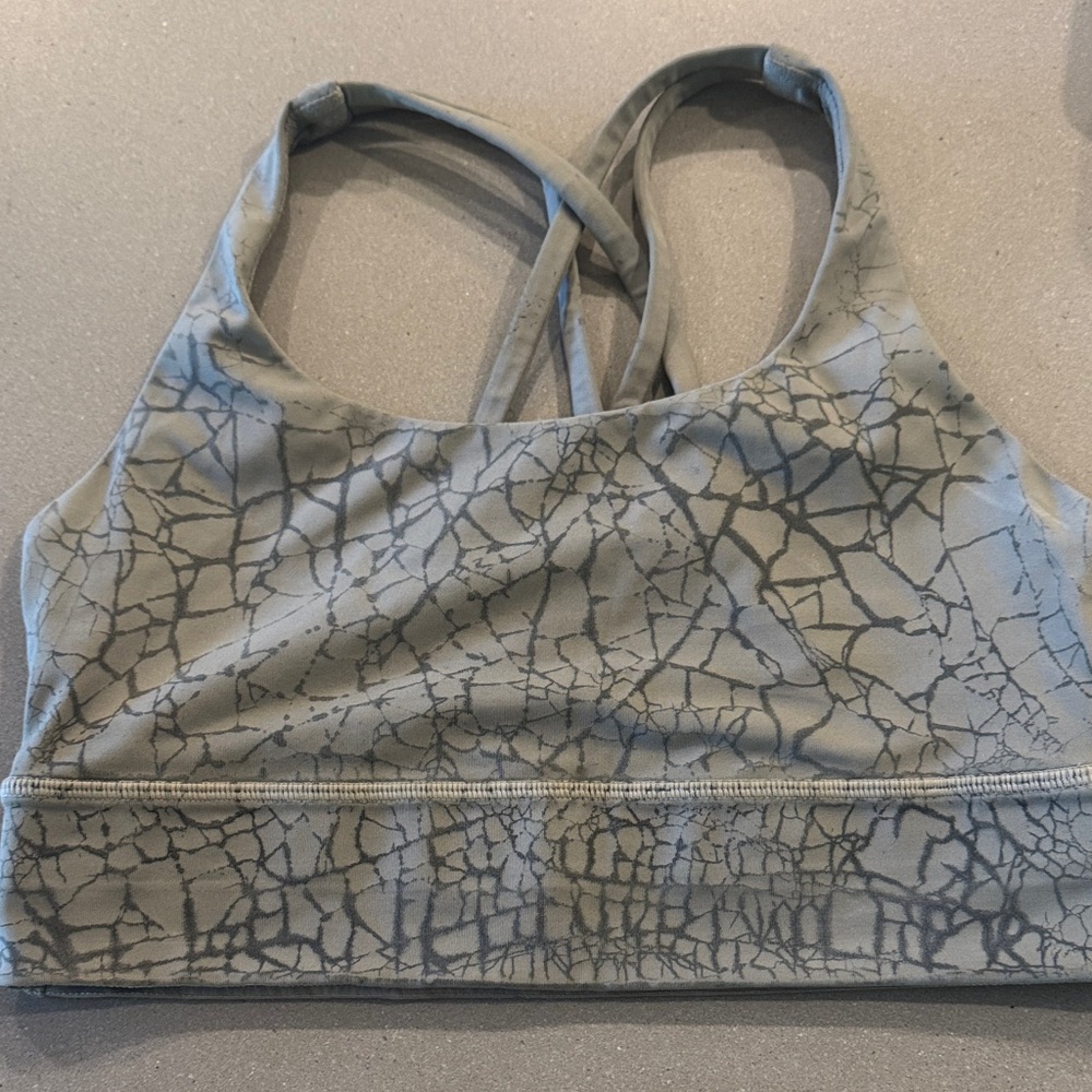 lululemon athletica Cracked Pattern Gray Sports Bra